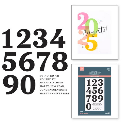 Spellbinders - BetterPress Collection - Press Plates - Bold Color Mix Numbers 1 Spellbinders - BetterPress Collection - Press Plates - Bold Color Mix Numbers
