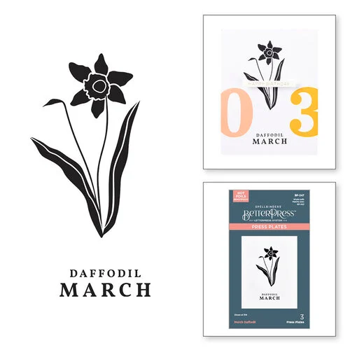 Spellbinders - BetterPress Collection - Press Plates - Florals Through The Year - March - Daffodil