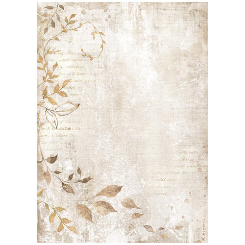 Stamperia - Dewdrops Collection - A4 Rice Paper - Leaves 1 Stamperia - Dewdrops Collection - A4 Rice Paper - Leaves