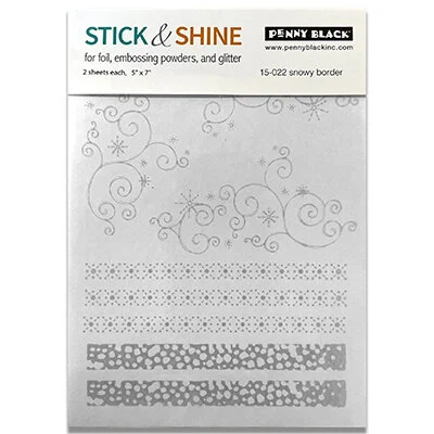 Penny Black - Stick And Shine Adhesive Transfers - Snowy Border