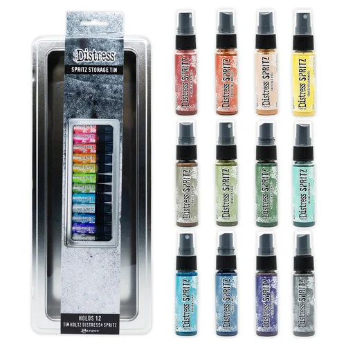 Ranger Ink - Tim Holtz - Distress Spritz - 12 Pack Bundle 3 with Storage Tin 1 Ranger Ink - Tim Holtz - Distress Spritz - 12 Pack Bundle 3 with Storage Tin