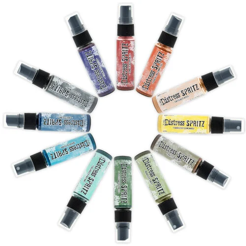 Ranger Ink - Tim Holtz - Distress Spritz - 12 Pack Bundle 3 with Storage Tin 2 Ranger Ink - Tim Holtz - Distress Spritz - 12 Pack Bundle 3 with Storage Tin