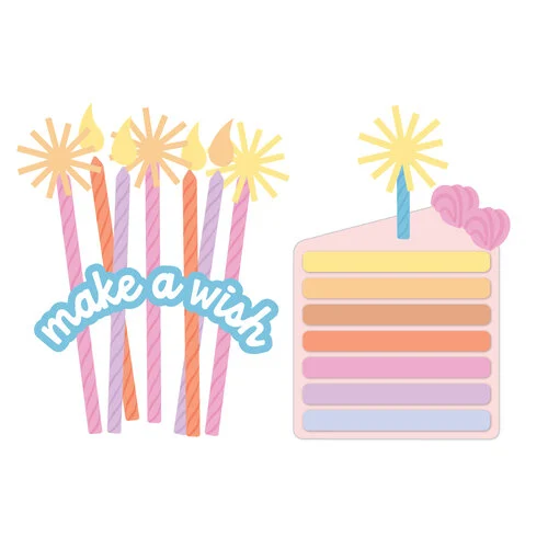 Scrapbook.com - Decorative Die Set - Birthday Wish