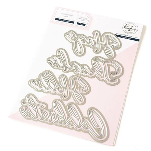 Pinkfresh Studio - Gentle Greetings and Greenery Collection - Dies - Basic Sentiments