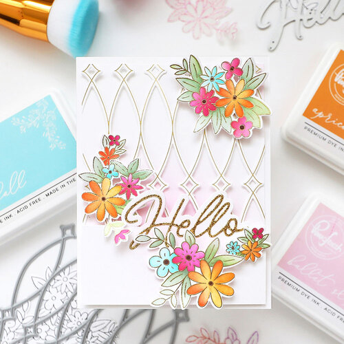 Pinkfresh Studio - Gentle Greetings and Greenery Collection - Dies - Basic Sentiments