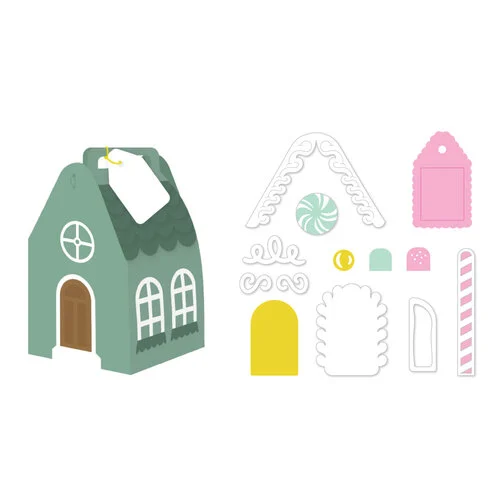 Scrapbook.com - Decorative Die Set - House Treat Box with Gingerbread Add-On Bundle 1 Scrapbook.com - Decorative Die Set - House Treat Box with Gingerbread Add-On Bundle