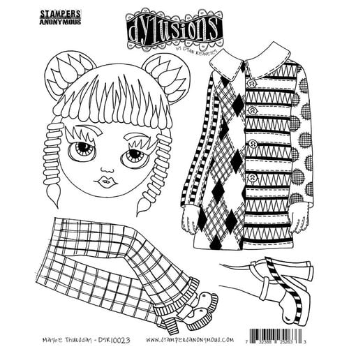 Stampers Anonymous - Dylusions - Cling Mounted Rubber Stamps - Maybe Thursday