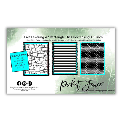 Picket Fence Studios - Dies and Cover Plates - Beyond Basics - Vintage Rectangles