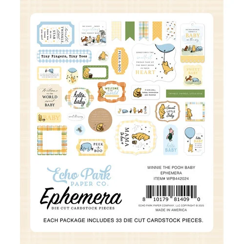 Echo Park - Winnie The Pooh Baby Collection - Ephemera
