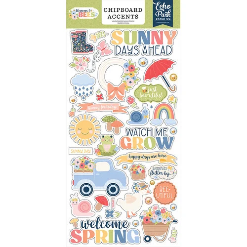 Echo Park - Blossoms And Bees Collection - Chipboard Embellishments - Accents