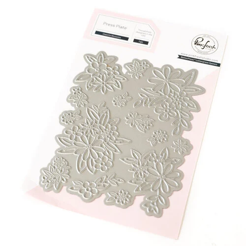 Pinkfresh Studio - Gentle Greetings and Greenery Collection - Letterpress - Cheerful Blossoms