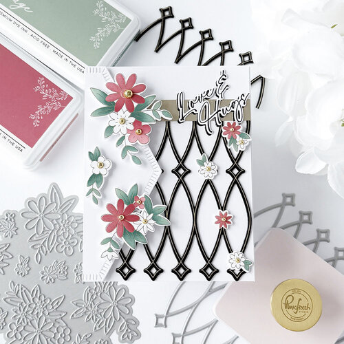 Pinkfresh Studio - Gentle Greetings and Greenery Collection - Letterpress - Cheerful Blossoms