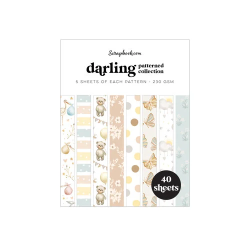 Scrapbook.com - Darling - Patterned Cardstock Paper Pad - Double Sided - A2 - 4.25 x 5.5 - 40 Sheets