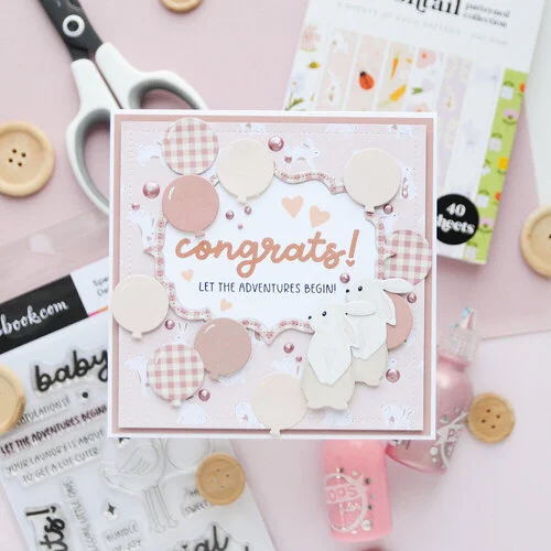 Scrapbook.com - Clear Photopolymer Stamp Set - Darling - Baby - Special Delivery