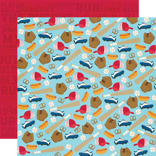 Simple Stories - Baseball Collection - 12 x 12 Double Sided Paper - Hey, Batter-Batter!