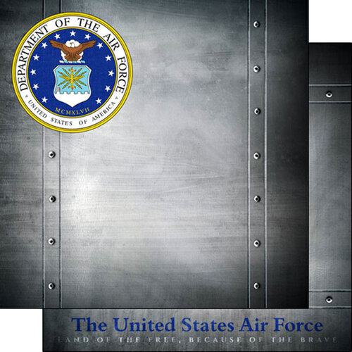 Scrapbook Customs - 12 x 12 Double Sided Paper - Air Force Emblem