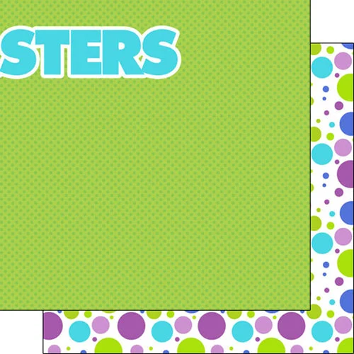 Scrapbook Customs - Inspired By Collection - 12 x 12 Double Sided Paper - Monster Right