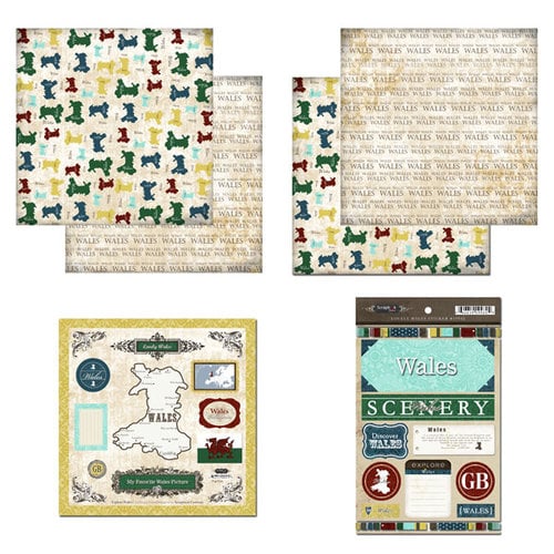 Scrapbook Customs - Explore Country Collection - 12 x 12 Complete Kit - Wales 1 Scrapbook Customs - Explore Country Collection - 12 x 12 Complete Kit - Wales