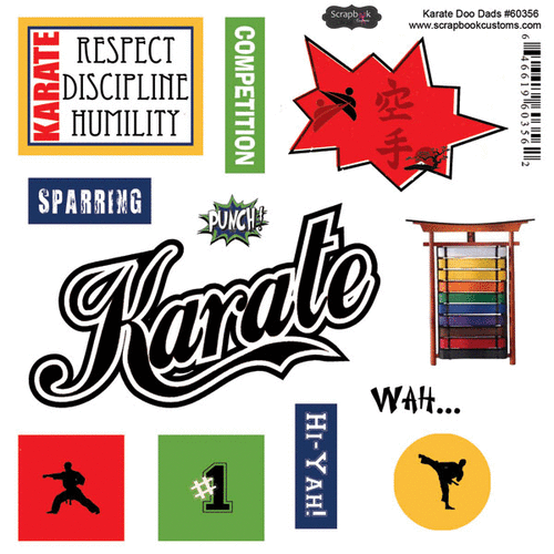Scrapbook Customs - Sports Pride Collection - Doo Dads - Self Adhesive Metal Badges - Karate 1 Scrapbook Customs - Sports Pride Collection - Doo Dads - Self Adhesive Metal Badges - Karate