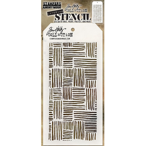 Stampers Anonymous - Tim Holtz - Layering Stencil - Thatched 1 Stampers Anonymous - Tim Holtz - Layering Stencil - Thatched