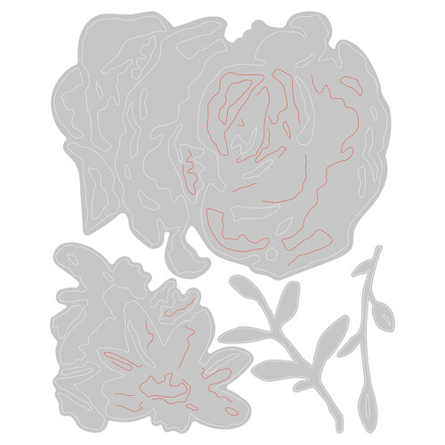 Sizzix - Tim Holtz - Thinlits Dies - Brushstroke Flowers 2 Sizzix - Tim Holtz - Thinlits Dies - Brushstroke Flowers