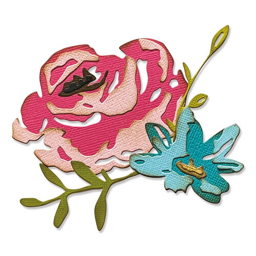 Sizzix - Tim Holtz - Thinlits Dies - Brushstroke Flowers 3 Sizzix - Tim Holtz - Thinlits Dies - Brushstroke Flowers