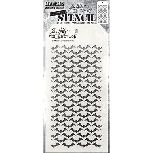Stampers Anonymous - Tim Holtz - Layering Stencil - Batground 1 Stampers Anonymous - Tim Holtz - Layering Stencil - Batground