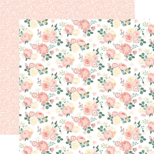 Echo Park - Wedding Collection - 12 x 12 Double Sided Paper - Pretty In Pink