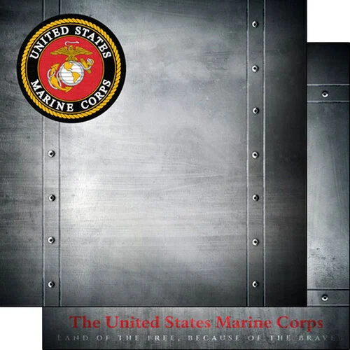 Scrapbook Customs - 12 x 12 Double Sided Paper - Marines Emblem 1 Scrapbook Customs - 12 x 12 Double Sided Paper - Marines Emblem