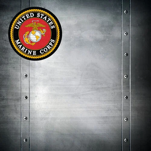 Scrapbook Customs - 12 x 12 Double Sided Paper - Marines Emblem 2 Scrapbook Customs - 12 x 12 Double Sided Paper - Marines Emblem