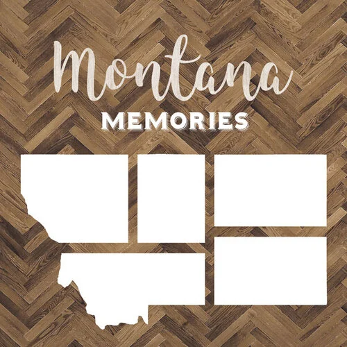 Scrapbook Customs - 12 x 12 Specialty Papers - Laser Photo Overlay - Montana