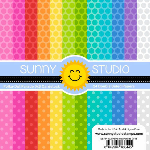 Sunny Studio Stamps - 6 x 6 Paper Pack - Polka-dot Parade 1 Sunny Studio Stamps - 6 x 6 Paper Pack - Polka-dot Parade