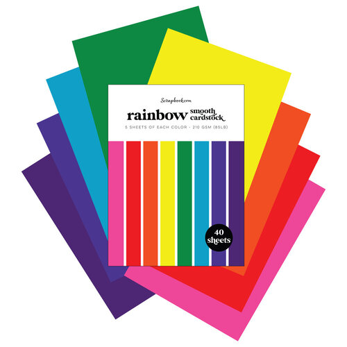 Scrapbook.com - Rainbow - Smooth Cardstock Paper Pad - 6x8 - 40 Sheets
