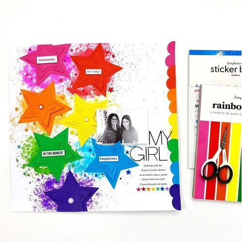 Scrapbook.com - Rainbow - Smooth Cardstock Paper Pad - 6x8 - 40 Sheets