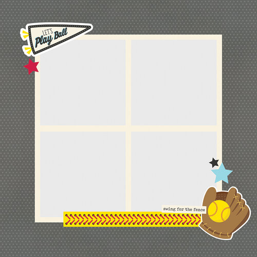 Simple Stories - Simple Pages Collection - Page Pieces - Softball 3 Simple Stories - Simple Pages Collection - Page Pieces - Softball