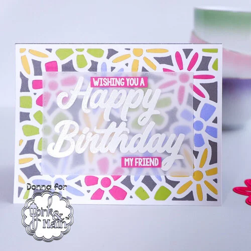 Pink and Main - Clear Photopolymer Stamps - Birthday Script
