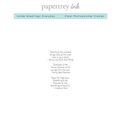 Papertrey Ink - Clear Photopolymer Stamps - Inside Greetings - Everyday 1 Papertrey Ink - Clear Photopolymer Stamps - Inside Greetings - Everyday