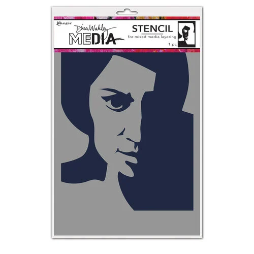 Ranger Ink - Dina Wakley Media - Stencils - Pensive Face 1 Ranger Ink - Dina Wakley Media - Stencils - Pensive Face