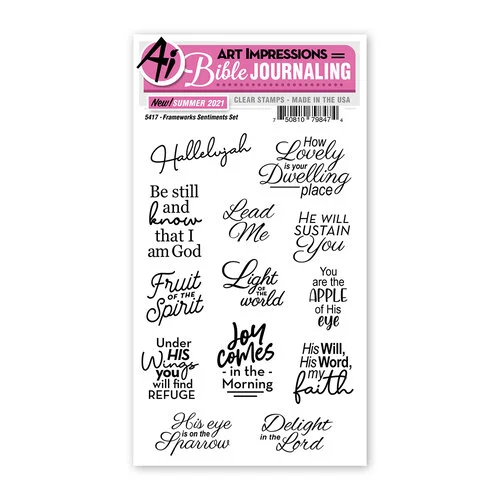 Art Impressions - Bible Journaling Collection - Clear Photopolymer Stamps - Frameworks Sentiments