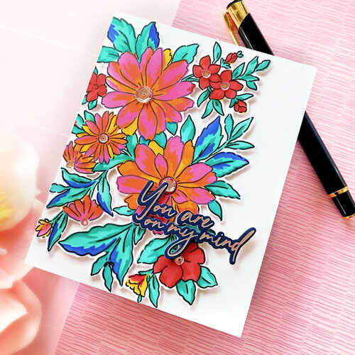 Pinkfresh Studio - Clear Photopolymer Stamps - Painted Daisies