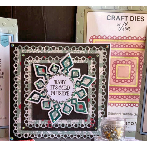 Lisa Horton Crafts - Dies - Nested Stitched Bubble Squares