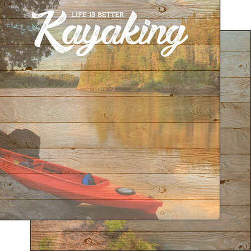 Scrapbook Customs - Life Is Better Collection - 12 x 12 Double Sided Paper - Kayaking