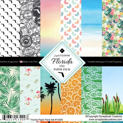 Scrapbook Customs - 6 x 6 Paper Pack - Florida 1 Scrapbook Customs - 6 x 6 Paper Pack - Florida