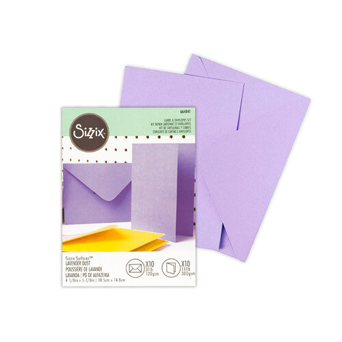 Sizzix - Surfacez Collection - A6 - Card and Envelope Pack - 10 Pack - Lavender Dust 1 Sizzix - Surfacez Collection - A6 - Card and Envelope Pack - 10 Pack - Lavender Dust