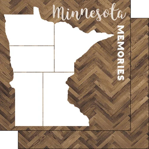 Scrapbook Customs - 12 x 12 Specialty Papers - Laser Photo Overlay - Minnesota