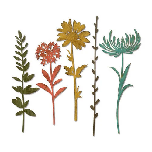 Sizzix - Tim Holtz - Alterations Collection - Thinlits Dies - Wildflower Stems 01 1 Sizzix - Tim Holtz - Alterations Collection - Thinlits Dies - Wildflower Stems 01
