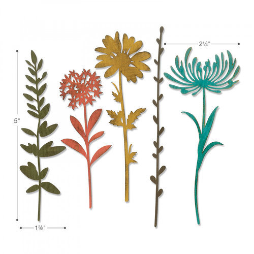 Sizzix - Tim Holtz - Alterations Collection - Thinlits Dies - Wildflower Stems 01 2 Sizzix - Tim Holtz - Alterations Collection - Thinlits Dies - Wildflower Stems 01