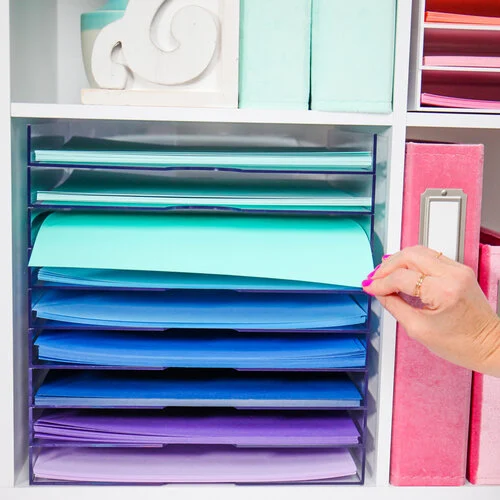 Scrapbook.com - Modern 12x12 Stackable Paper Trays - Clear - 2 Pack