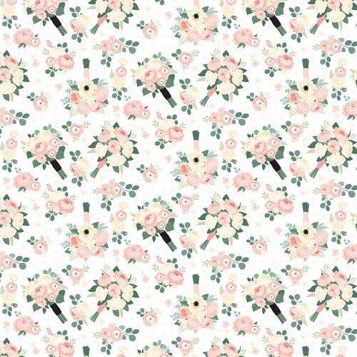 Echo Park - Wedding Collection - 12 x 12 Double Sided Paper - Bouquet Toss 2 Echo Park - Wedding Collection - 12 x 12 Double Sided Paper - Bouquet Toss