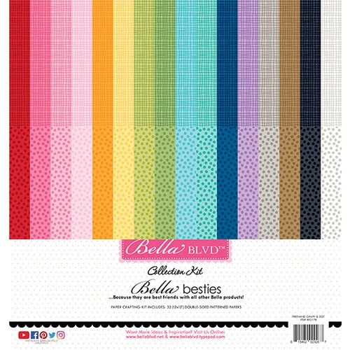 Bella Blvd - Bella Besties Collection - 12 x 12 Collection Pack - Graph and Dot Rainbow